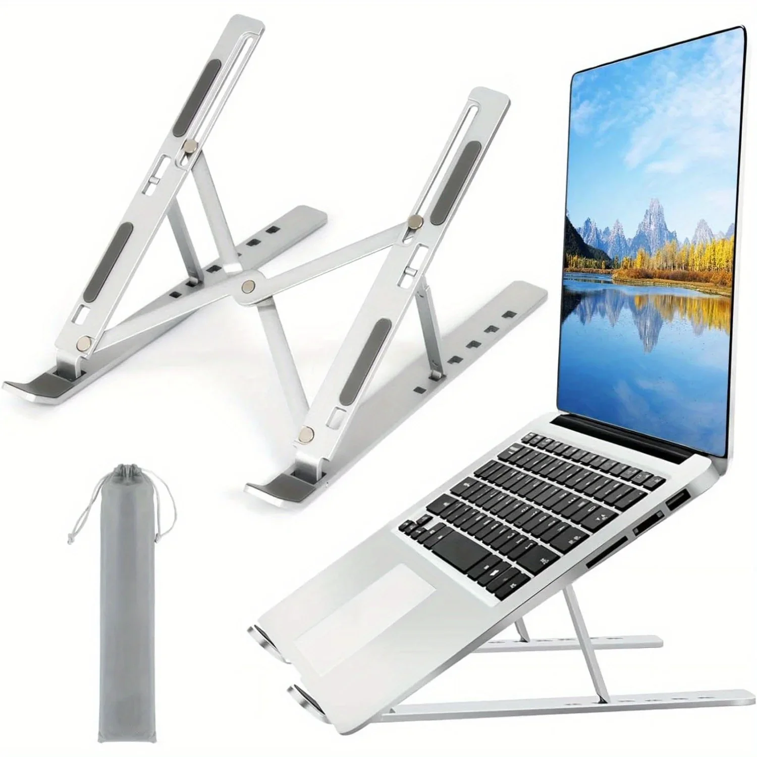 Laptop Stand Riser - Suporte Ergonômico Dobrável de Alumínio para