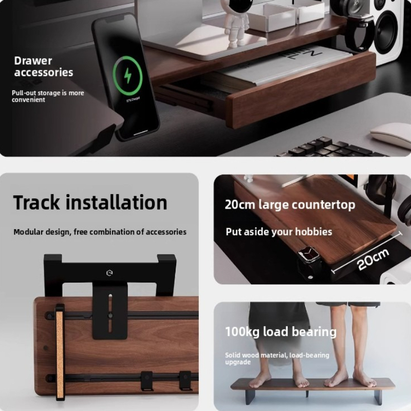 Laptop Accessories Table - Caixa de Armazenamento Metálica para Monitor