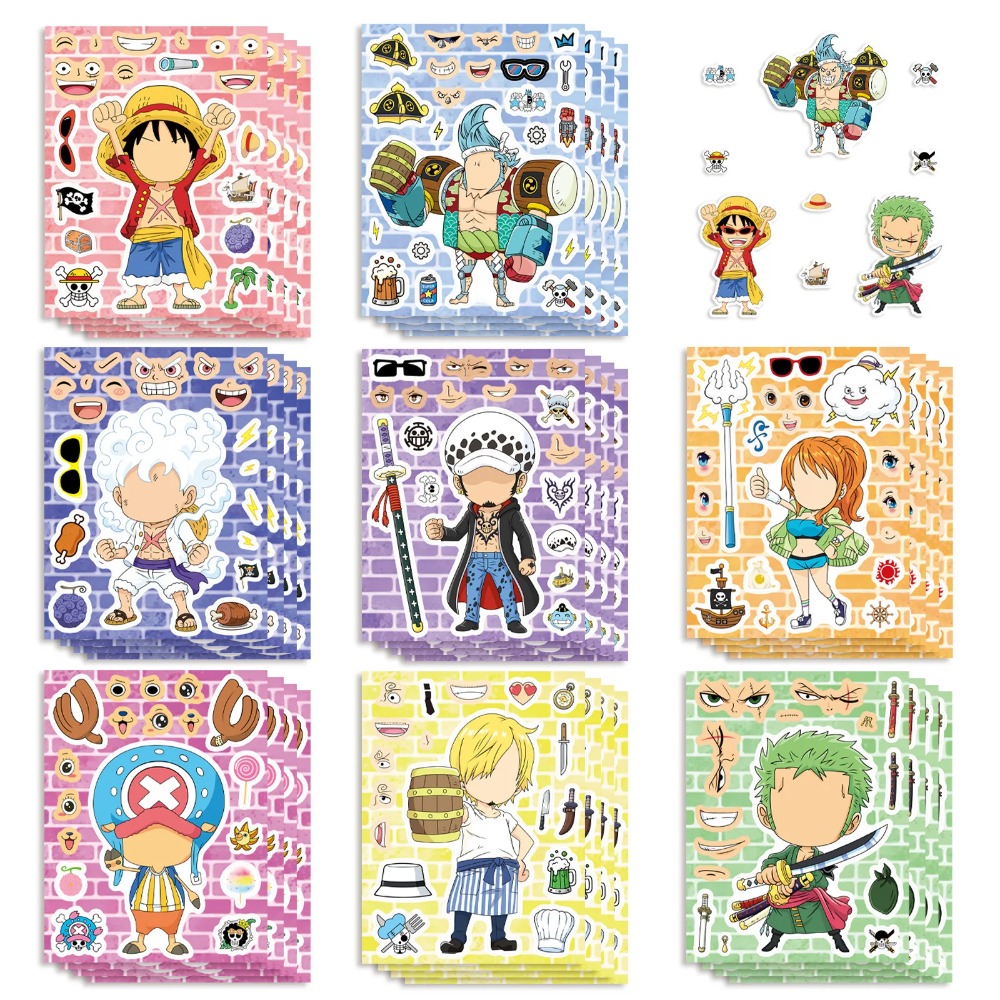 Laptop Accessories Kids - Adesivos de Quebra-Cabeça de Luffy One