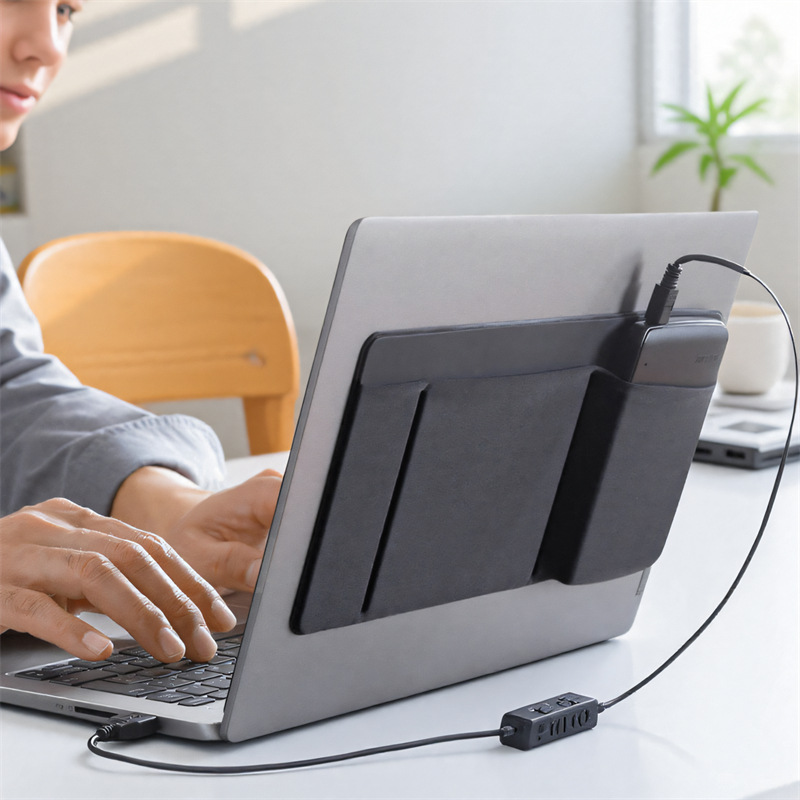 Laptop Accessories Pouch - Bolsa de armazenamento autoadesiva para mouse,